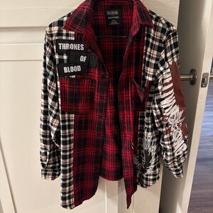 Red and Black Plaid Flannel Shirt